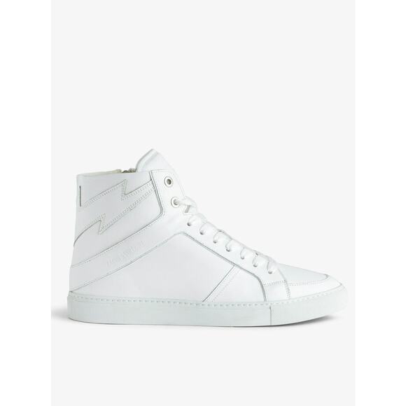 Zadig & Voltaire Men's High Flash Sneakers White Leather High Tops $328, Sz 44 - Picture 1 of 7
